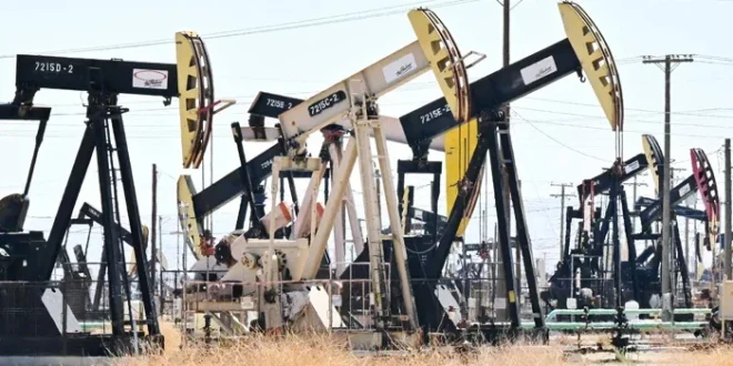 This picture shows oil pumpjacks along a section of Highway 33 known as the Petroleum Highway north of McKittrick in Kern County, California. — AFP/File